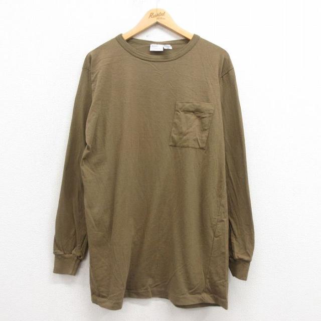 古着 長袖 ビンテージ Tシャツ メンズ 90年代 90s 無地 胸ポケット付き