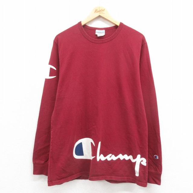 古着 チャンピオン champion 長袖 Tシャツ メンズ ビッグロゴ コット