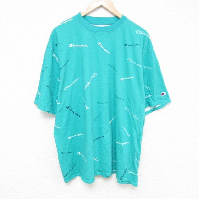 古着 チャンピオン Champion 半袖 ブランド Tシャツ メンズ 総柄 大