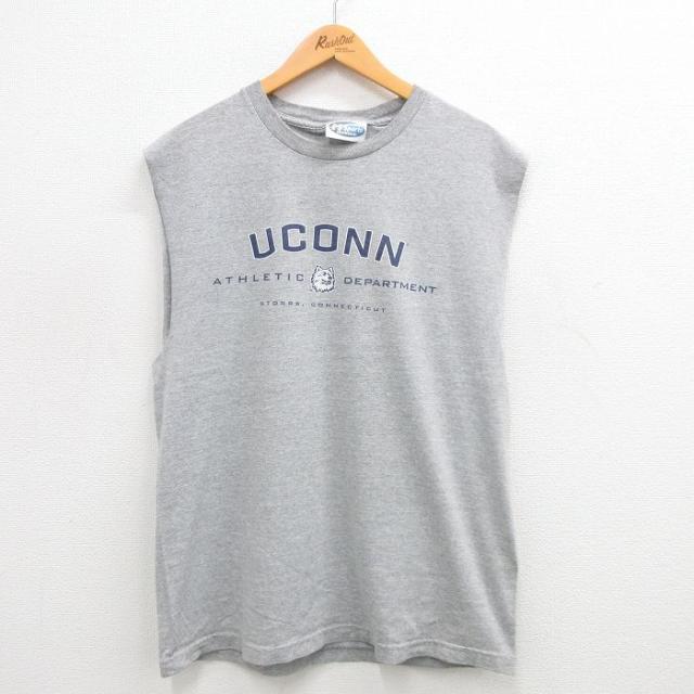 古着 ビンテージ ノースリーブ Tシャツ メンズ 00年代 00s UCONN 
