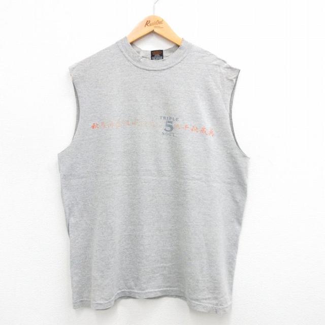 古着 ビンテージ ノースリーブ Tシャツ メンズ 00年代 00s 漢字 TRI