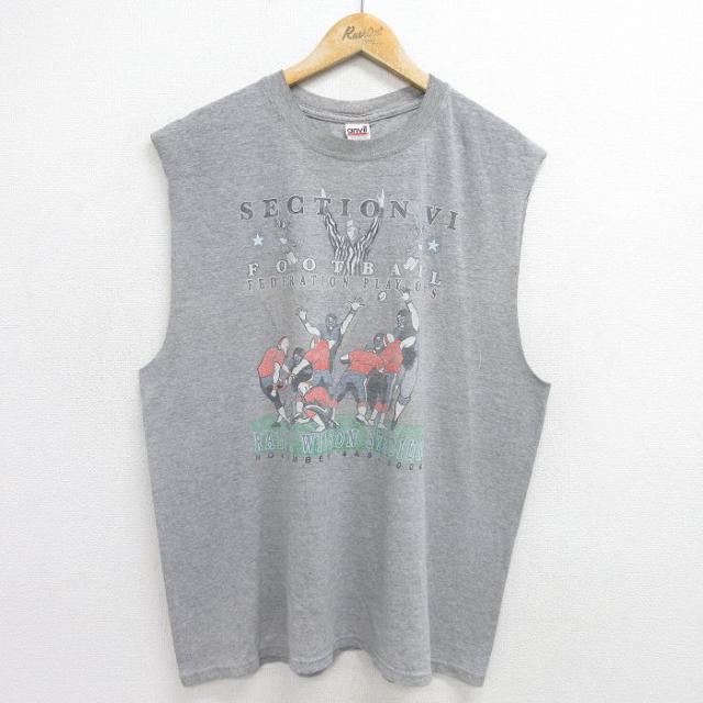 古着 ビンテージ ノースリーブ Tシャツ メンズ 00年代 00s アメフト 大