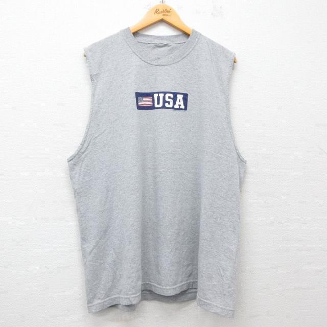 古着 ノースリーブ ビンテージ Tシャツ メンズ 00年代 00s USAロゴ