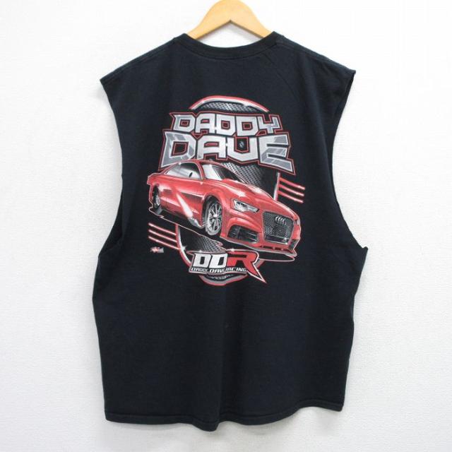 古着 ノースリーブ Tシャツ メンズ ダディレイブ レーシング 大きいサイズ ク