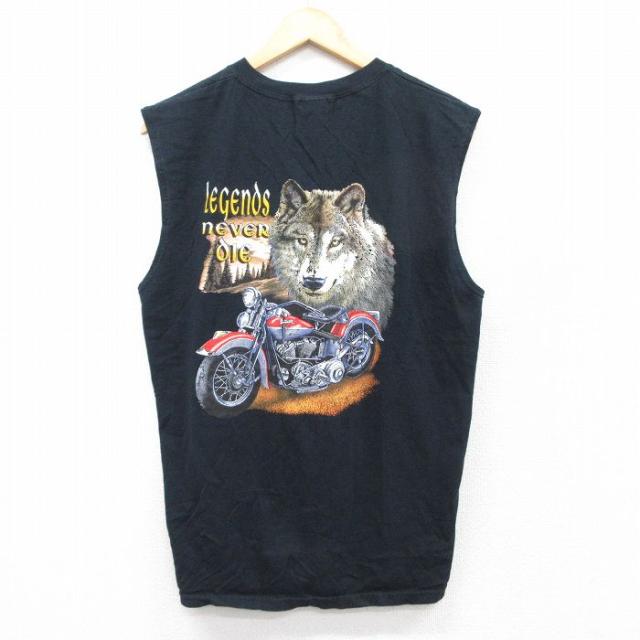 古着 ノースリーブ ビンテージ Tシャツ メンズ 00年代 00s オオカミ バ