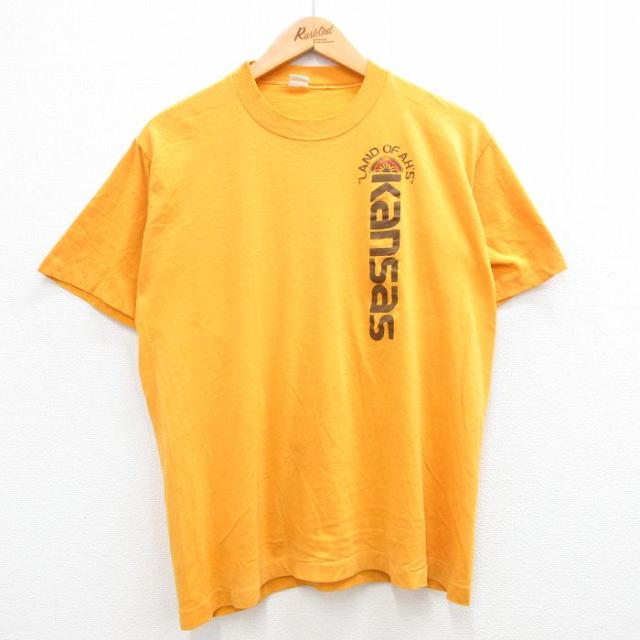 古着 半袖 ビンテージ Tシャツ メンズ 80年代 80s カンザス クルーネッ