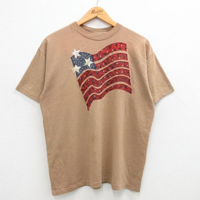 古着 半袖 ビンテージ Tシャツ メンズ 90年代 90s 星条旗 クルーネック