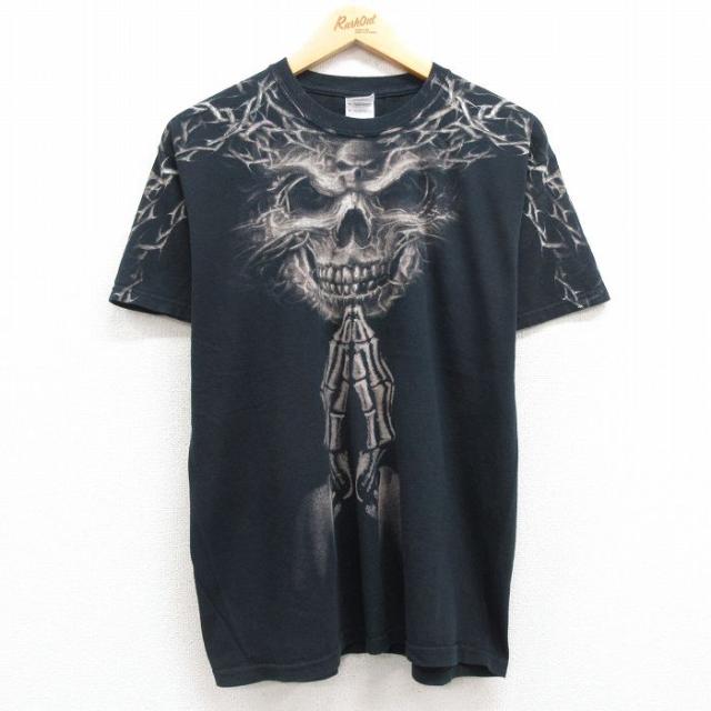 古着 半袖 ビンテージ Tシャツ メンズ 00年代 00s スカル コットン ク