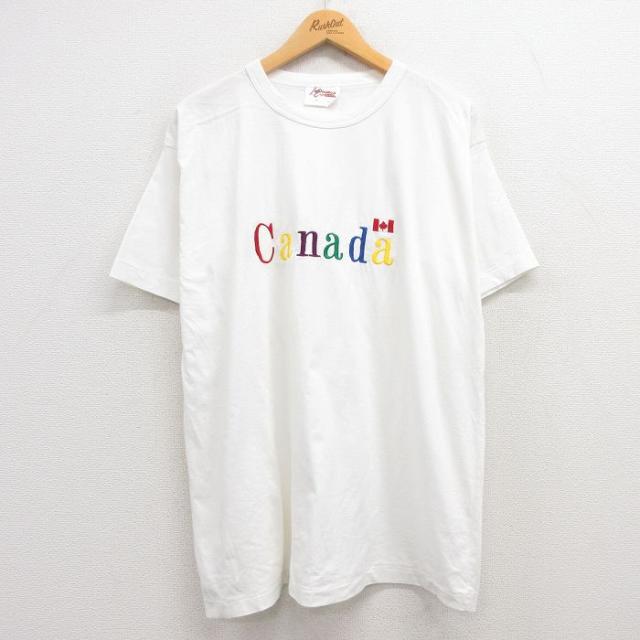 古着 半袖 ビンテージ Tシャツ メンズ 90年代 90s カナダ 刺繍 コット