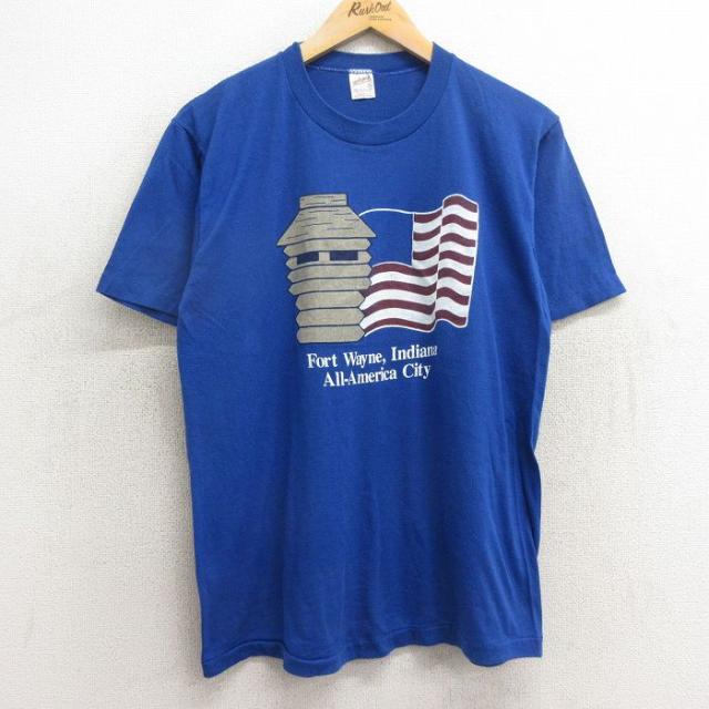 古着 半袖 ビンテージ Tシャツ メンズ 80年代 80s 星条旗 クルーネック