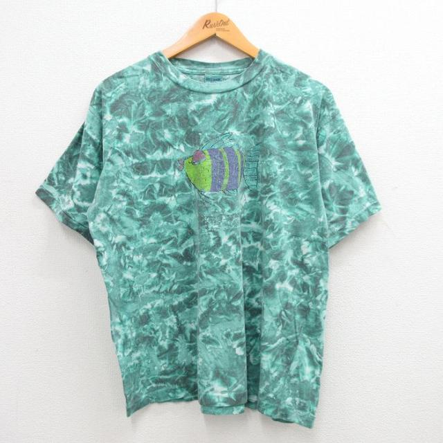 古着 半袖 ビンテージ Tシャツ メンズ 90年代 90s 魚 コットン クルー