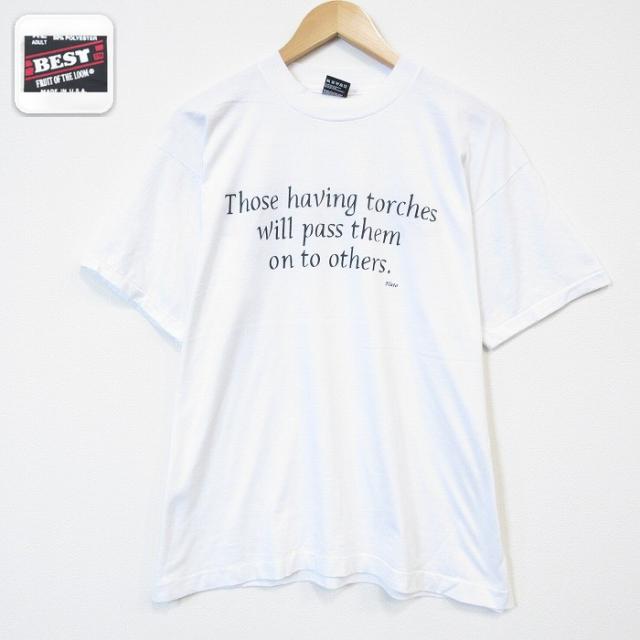 90s 半袖Tシャツ メッセージ ホワイト XL | 古着 26aug27 中古
