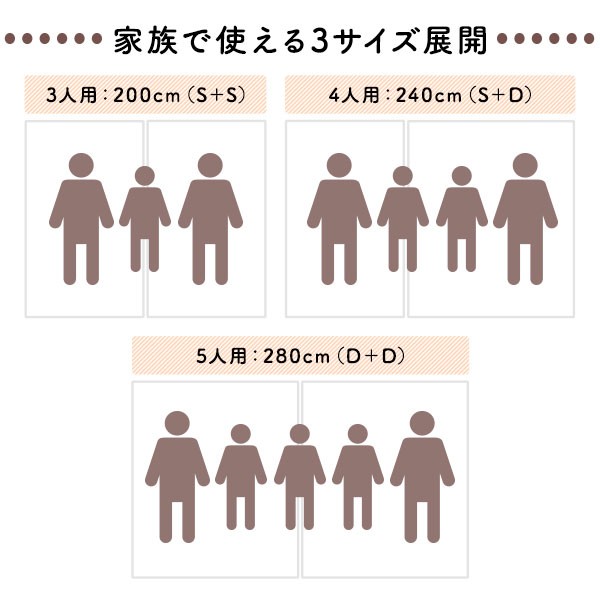 アウトレット〕ファミリータイプ マットレス 〔幅200cm シングル×2枚 3